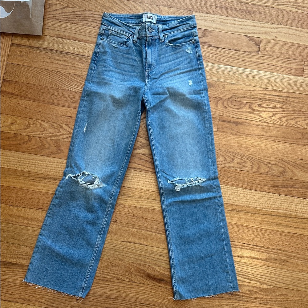 PAIGE Light Blue Distressed Jeans